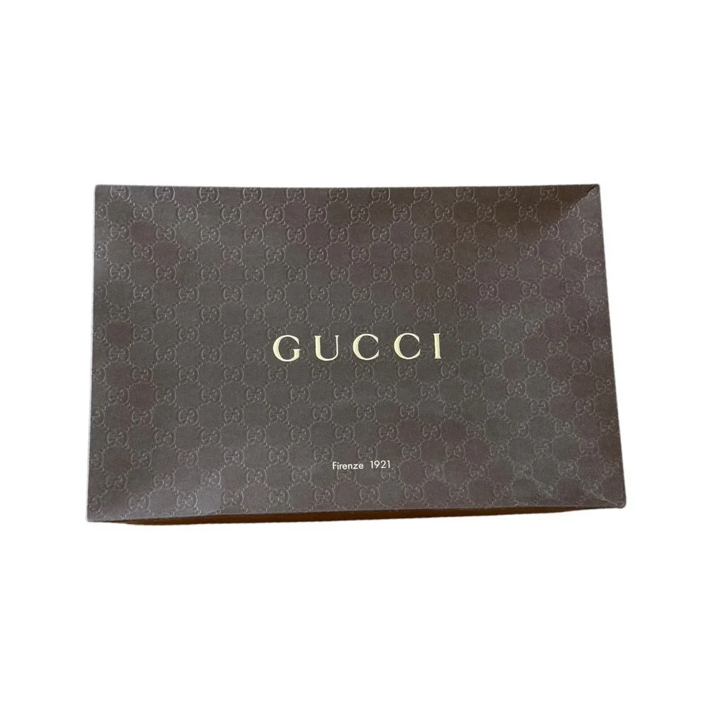 Gucci Brown GG Monogram Embossed Storage Box Care Cards Envelope Firenze 1921